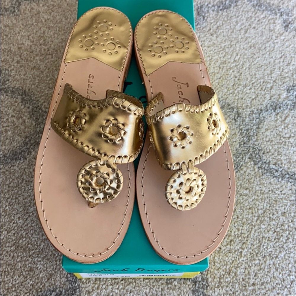 Jack Rogers Hamptons Sandal-BrandNew-Gold 7.5